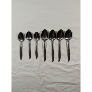 Lot of 7 Dorzel Hull FIRST STAR Stainless Teaspoons  And Tablespoons Atomic